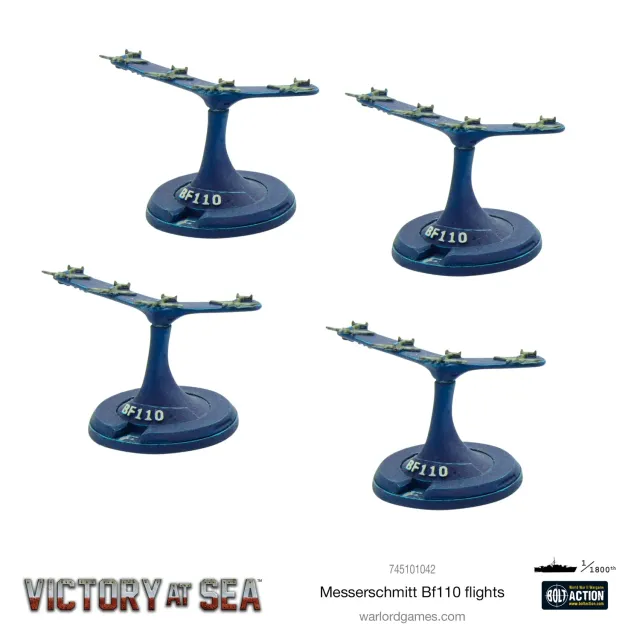 Bolt Action Victory at Sea Messerschmitt Bf 110 flights avions résine 4 appareils