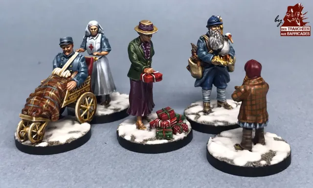 Des Tranchées aux Barricades Pépère Noël Victoire saynète résine 28mm