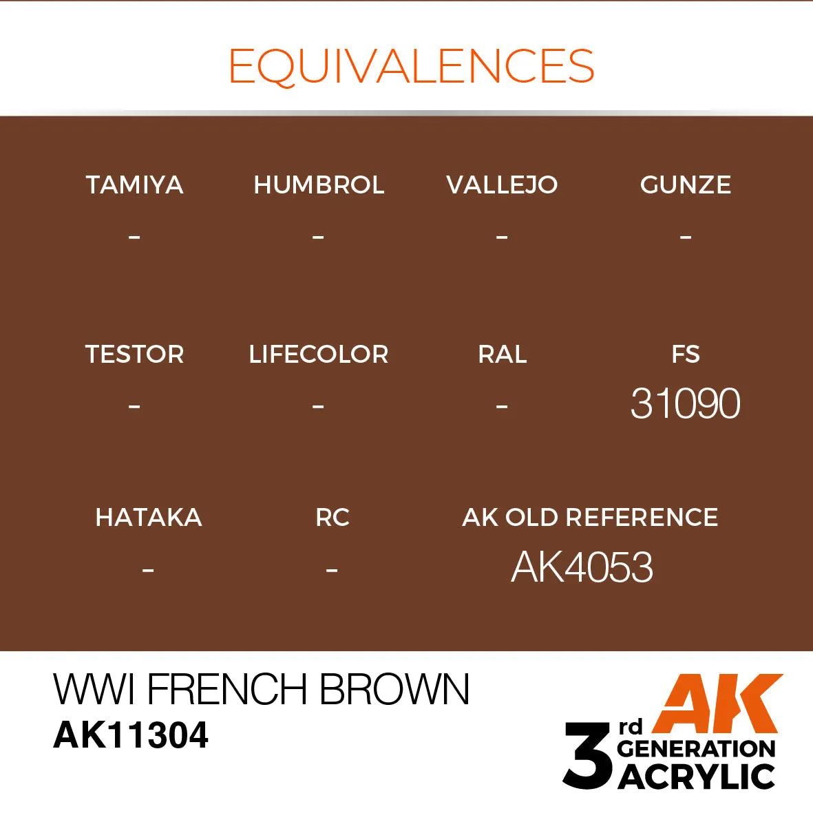 AK Interactive 3Gen WWI French Brown peinture 17ml