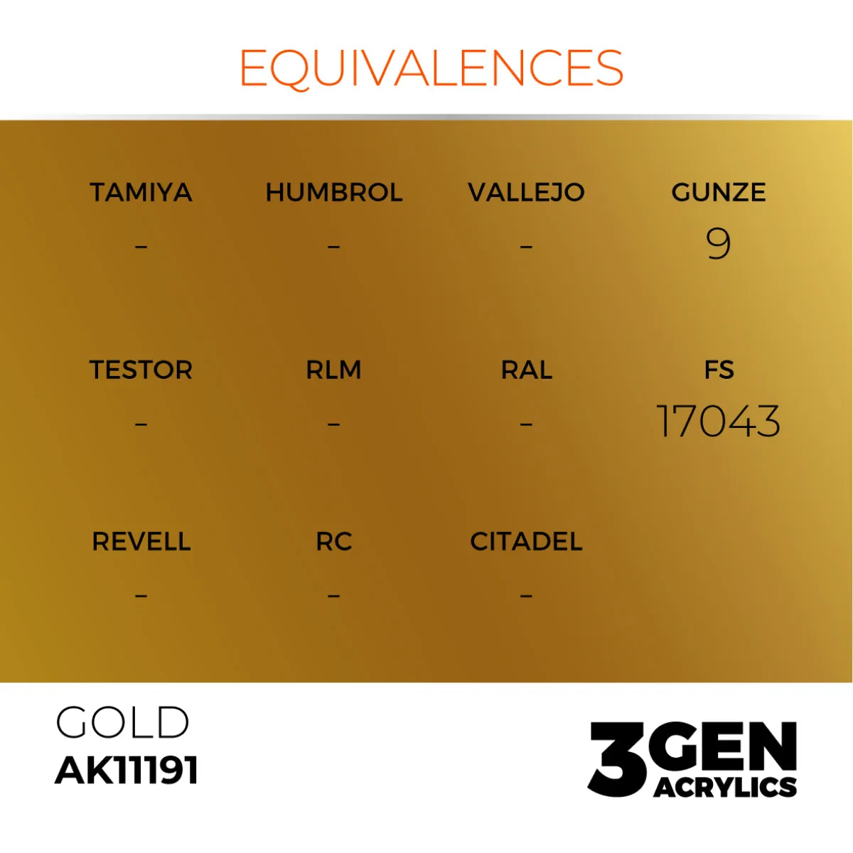 AK Interactive 3Gen Acrylic Gold peinture acrylique 17 ml métallique