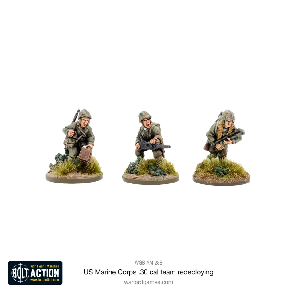 Warlord Games Bolt Action USMC 30 Cal MMG figurines métal x3