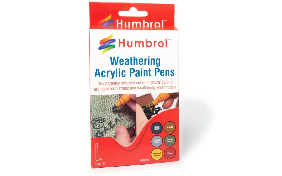 Bolt Action Humbrol weathering pens stylos peinture acrylique 6 couleurs patine