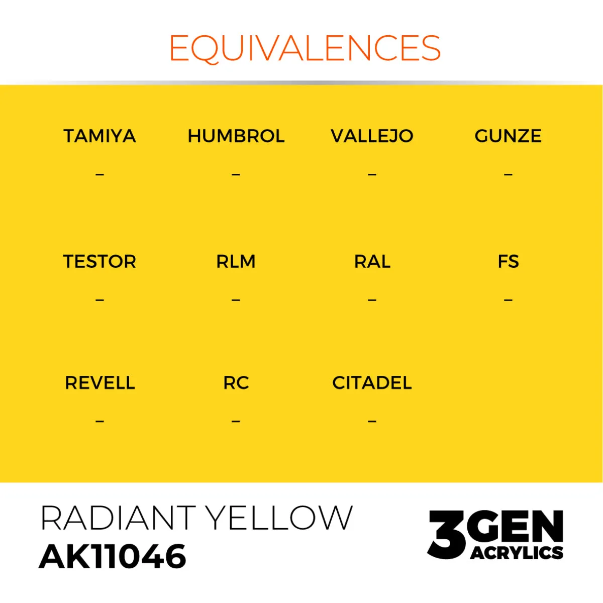 AK Interactive 3Gen Acrylic Radiant Yellow peinture acrylique 17 ml couverture