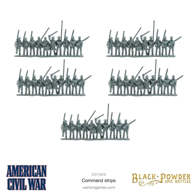 Bolt Action Epic Battles ACW Command strips métal x5