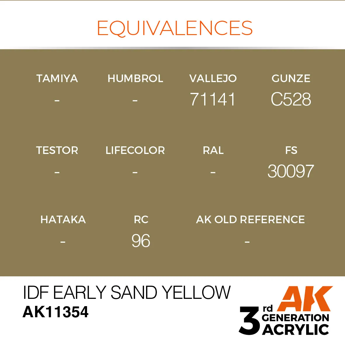 AK IDF Early Sand Yellow peinture sable 17ml