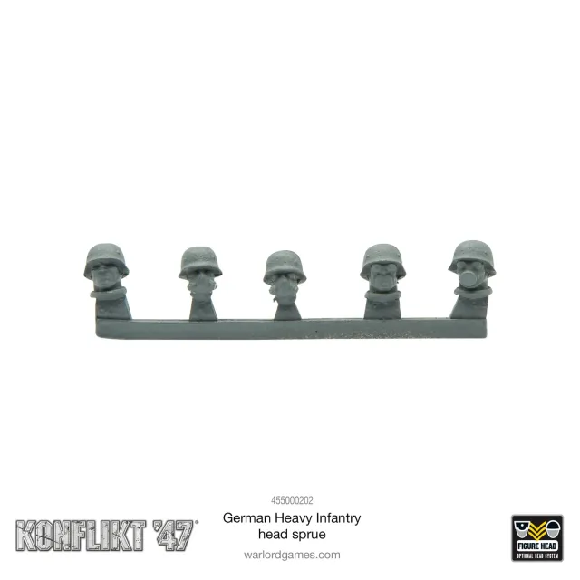 Konflikt '47 German Heavy Infantry head sprue têtes métal 2 grappes
