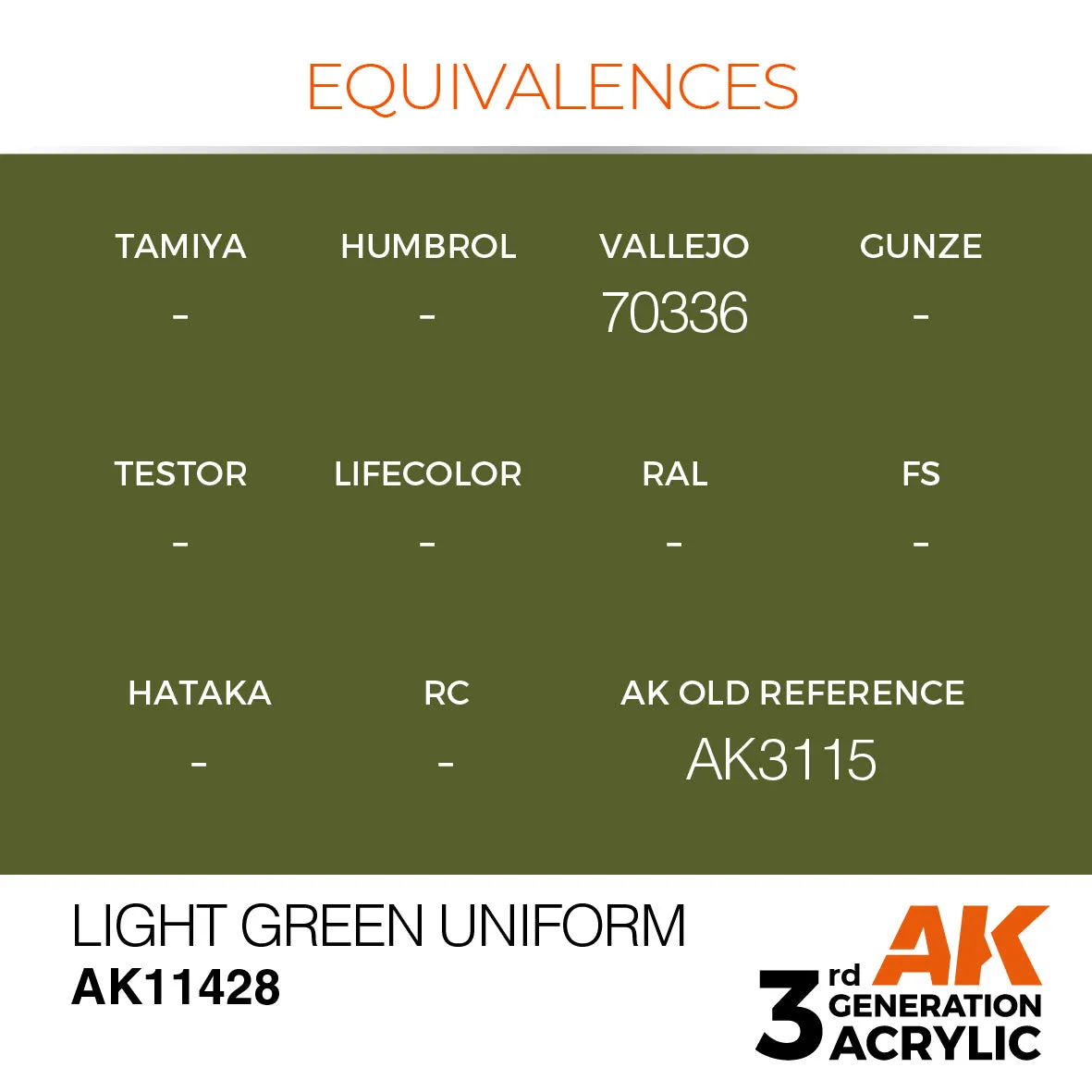 AK Interactive 3Gen Light Green Uniform peinture verte 17ml