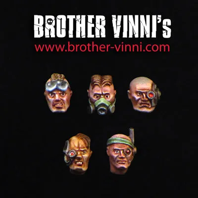 Brother Vinni Male Heads Set 2 lot 5 têtes résine 28mm bits