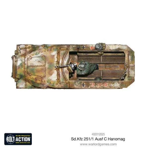 Bolt Action Sd.Kfz 251 C Hanomag half-track plastique
