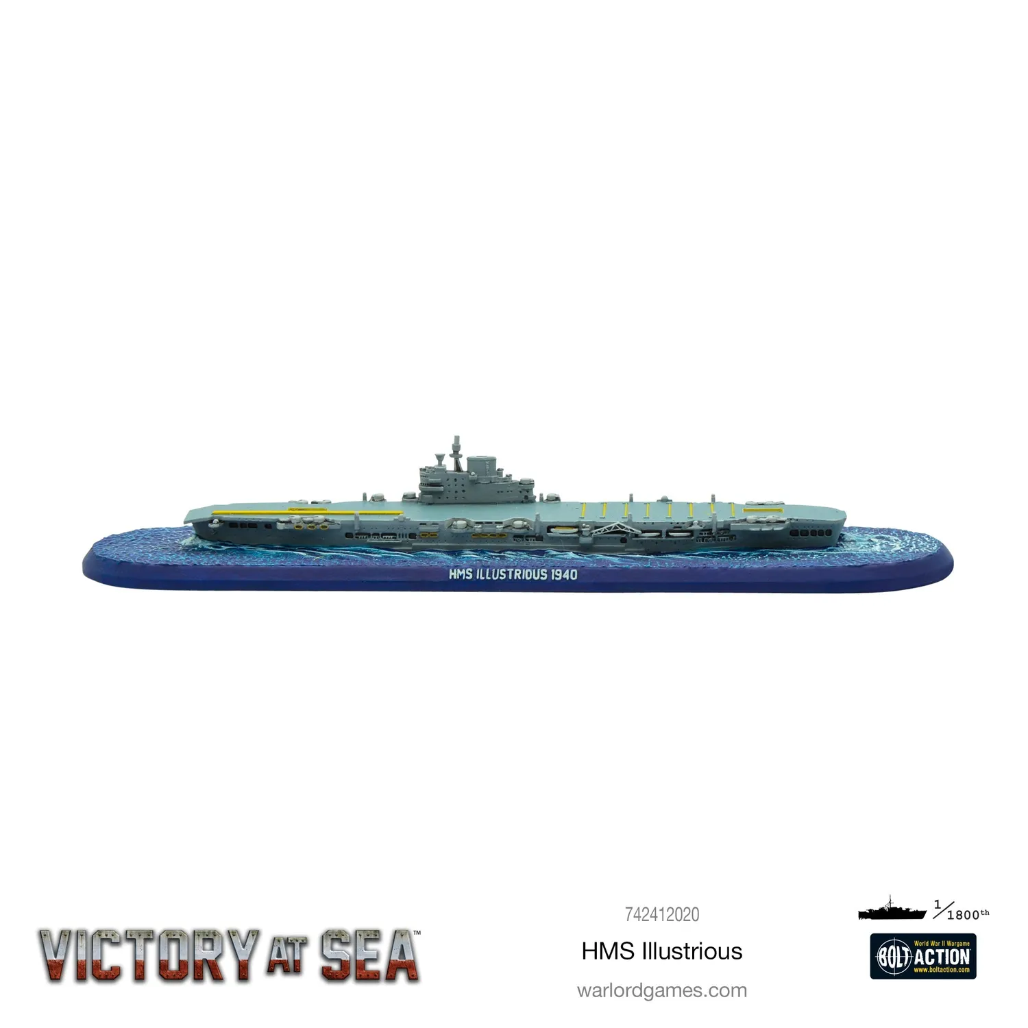 Bolt Action Victory at Sea HMS Illustrious porte-avions résine
