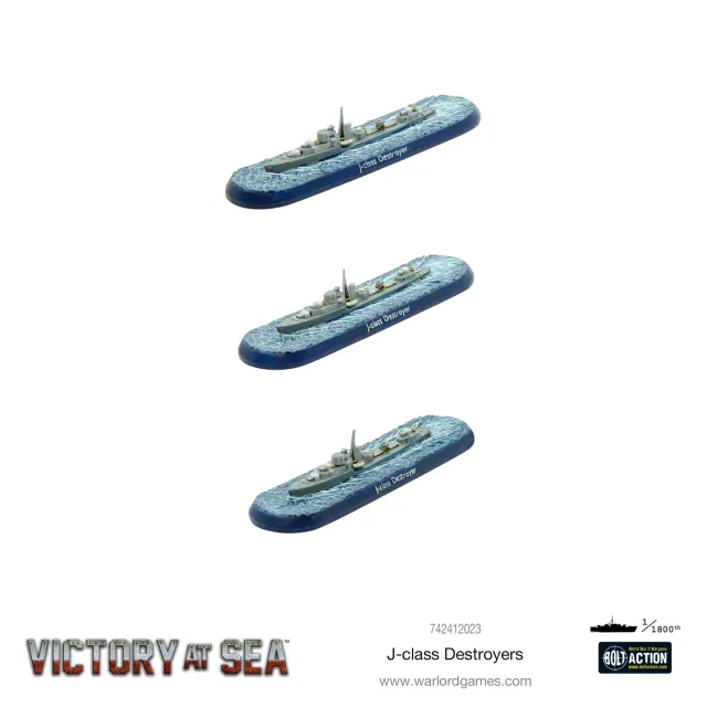 Victory at Sea J-Class Destroyers navires 3 pièces Royal Navy