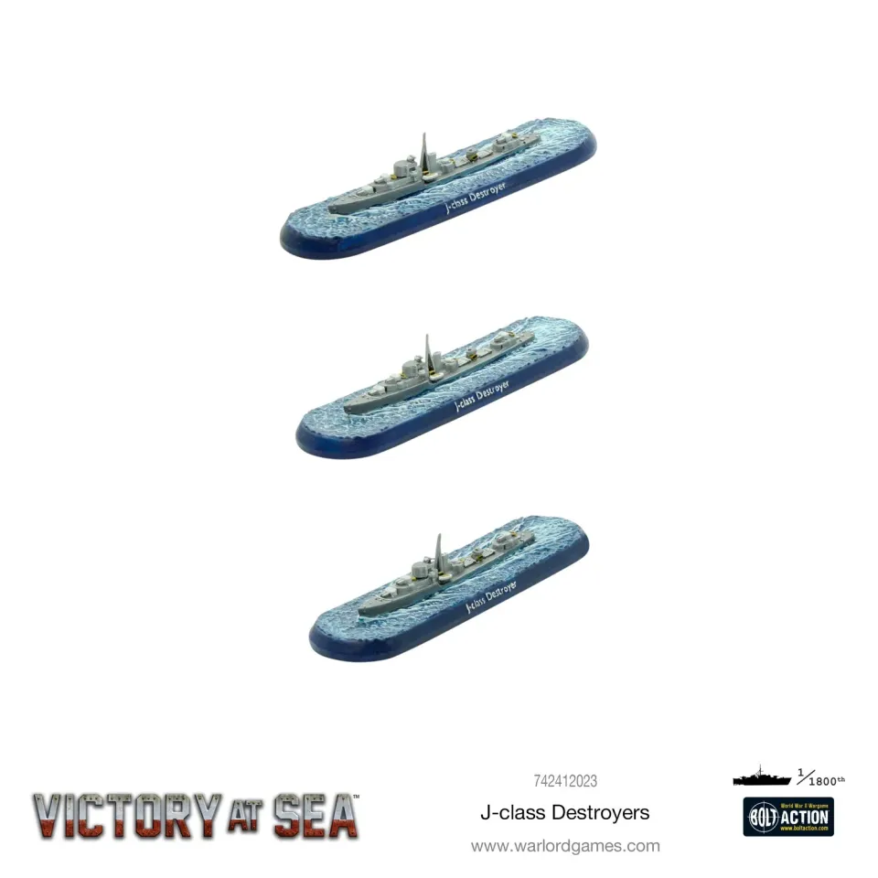 Victory at Sea J-Class Destroyers navires 3 pièces Royal Navy