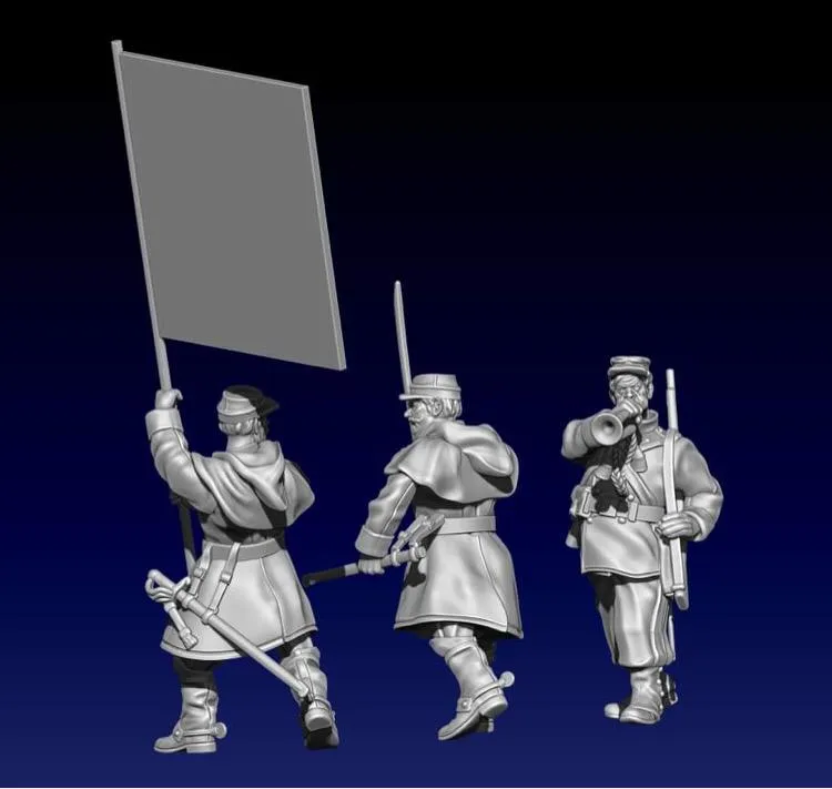 Des Tranchées aux Barricades Gardes Mobiles commandement fichier STL 28mm