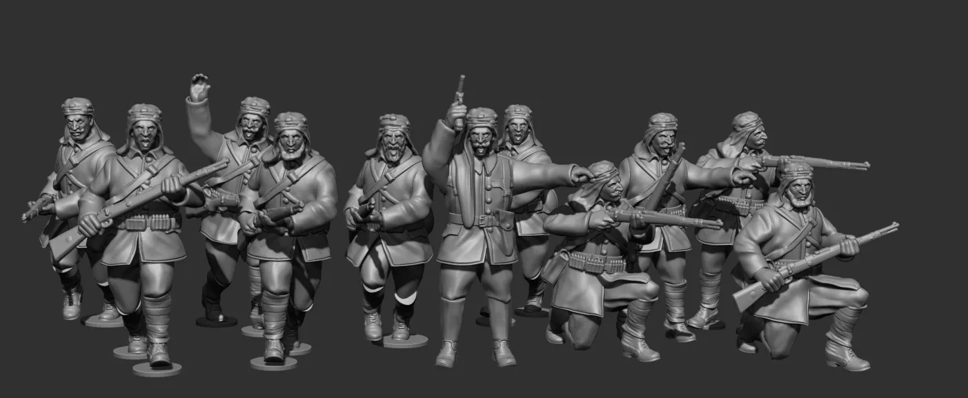 Des Tranchées aux Barricades Arabes au service des Ottomans STL 28/32 mm