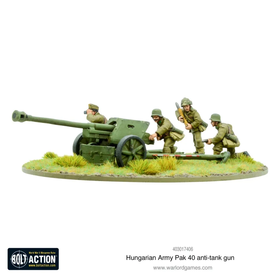 Bolt Action Hungarian Army Pak 40 canon antichar métal