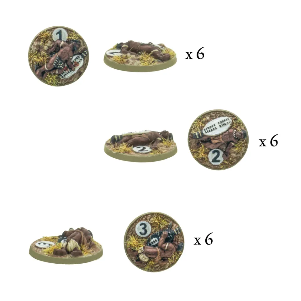 Black Powder Epic Battles Zulu Impi marqueurs résine x18