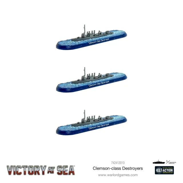 Warlord Games Victory at Sea Clemson-class maquette destroyers