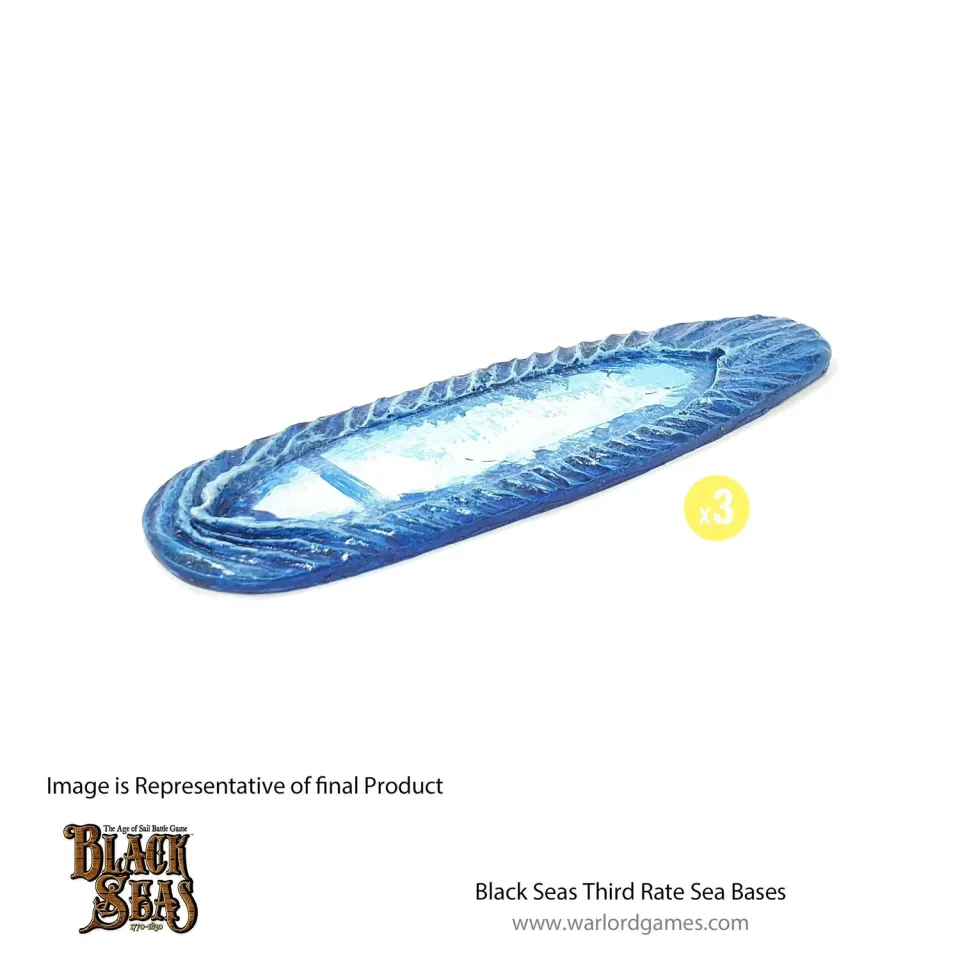 Bolt Action Black Seas Third Rate socles mer résine x3