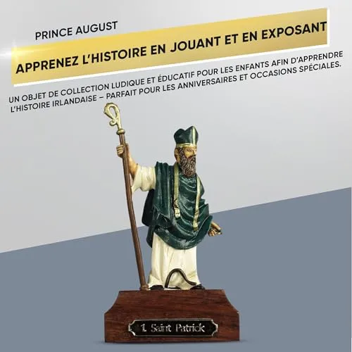 Prince August IHP01 Saint Patrick statue figurine métal 54 mm peinte à la main