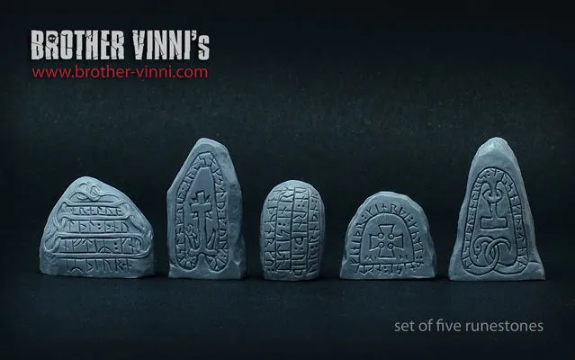 Brother Vinni Rune Stones décor résine 28mm lot de 5
