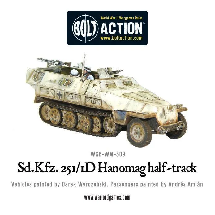 Bolt Action Sd.Kfz 251/1 ausf D half-track en plastique