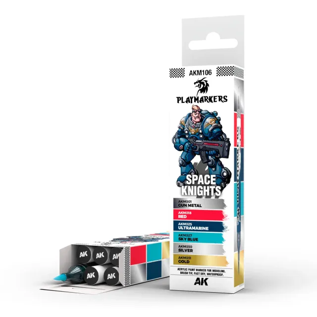 DES TRANCHEES AUX BARRICADES Space Knights set 6 feutres acryliques ultramarines