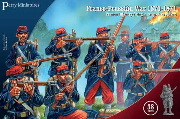 Bolt Action Perry Miniatures Franco-Prussian War French Infantry firing line figurines plastique 38 pièces