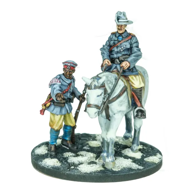 DES TRANCHEES AUX BARRICADES Paul von Lettow-Vorbeck et son askari figurines 28mm