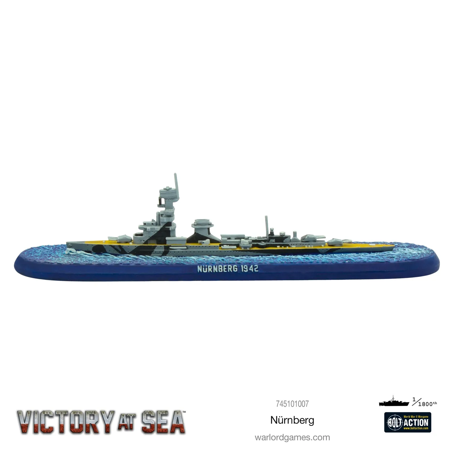 Bolt Action Victory at Sea Nürnberg navire résine métal