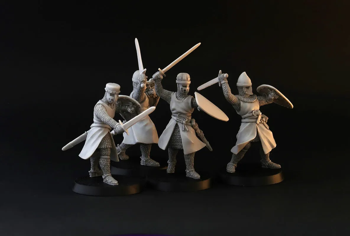 Brother Vinni XII Century Knights figurines résine 28mm x4 médiéval