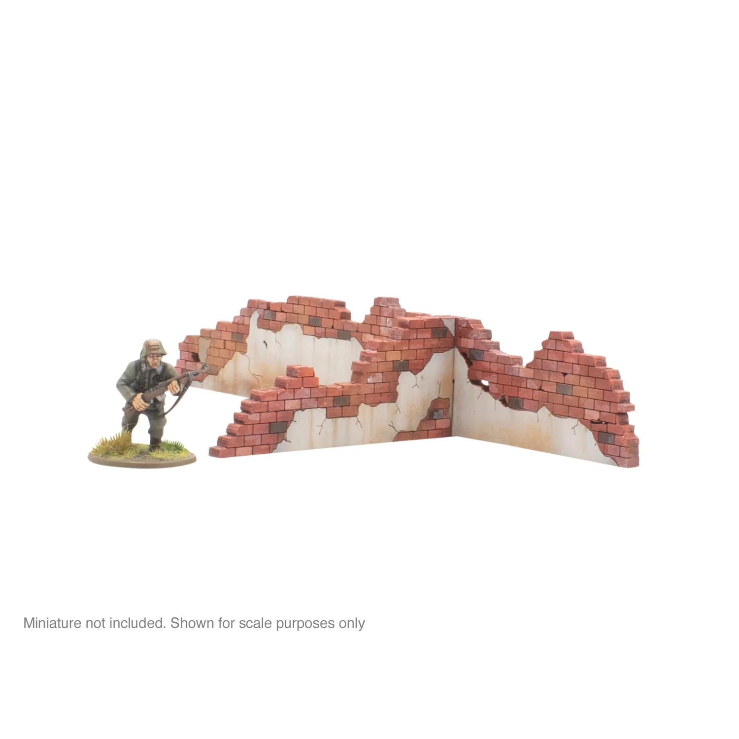 Bolt Action City in Ruins - Destroyed Building Wall Pack terrain MDF