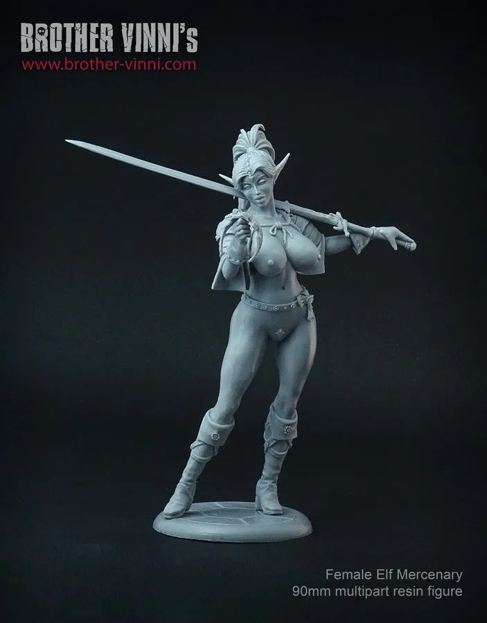 Brother Vinni Naked Female Elf 90 mm figurine fantasy résine
