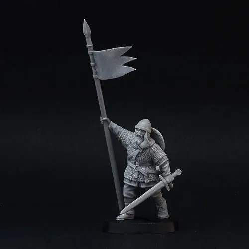 Brother Vinni Knight Standard Bearer figurine résine 28mm porte-étendard