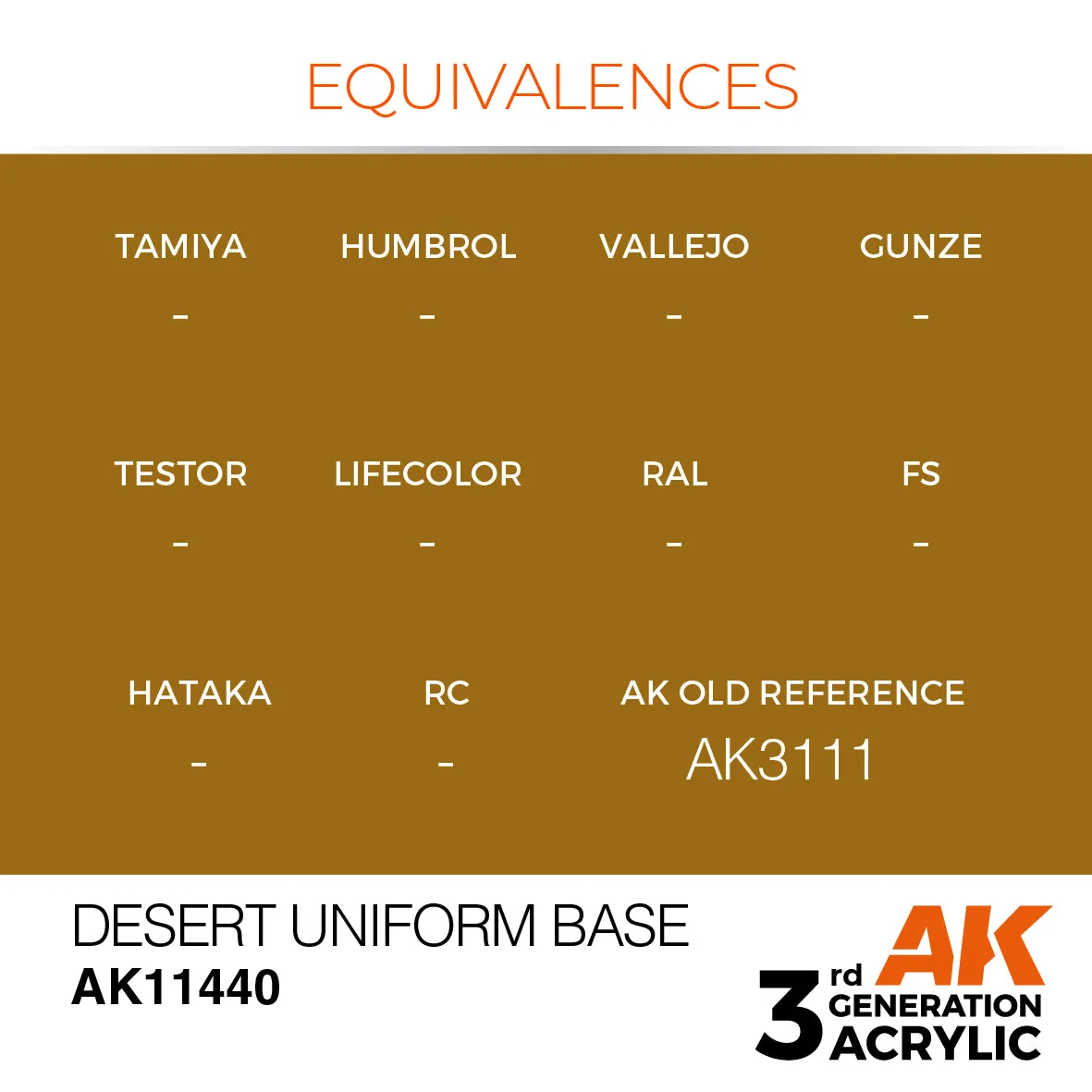 AK Interactive 3Gen Desert Uniform Base peinture marron 17ml