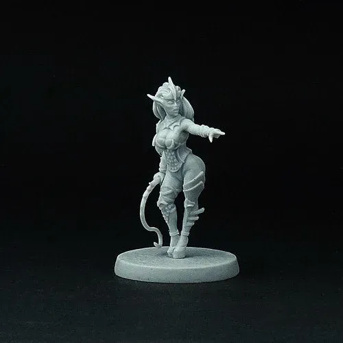 Brother Vinni Female Dark Elf Warlock figurine résine 28mm magie