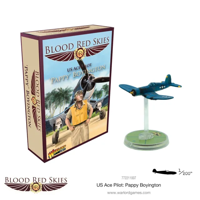 Bolt Action Blood Red Skies Pappy Boyington figurine avion F4U Corsair résine