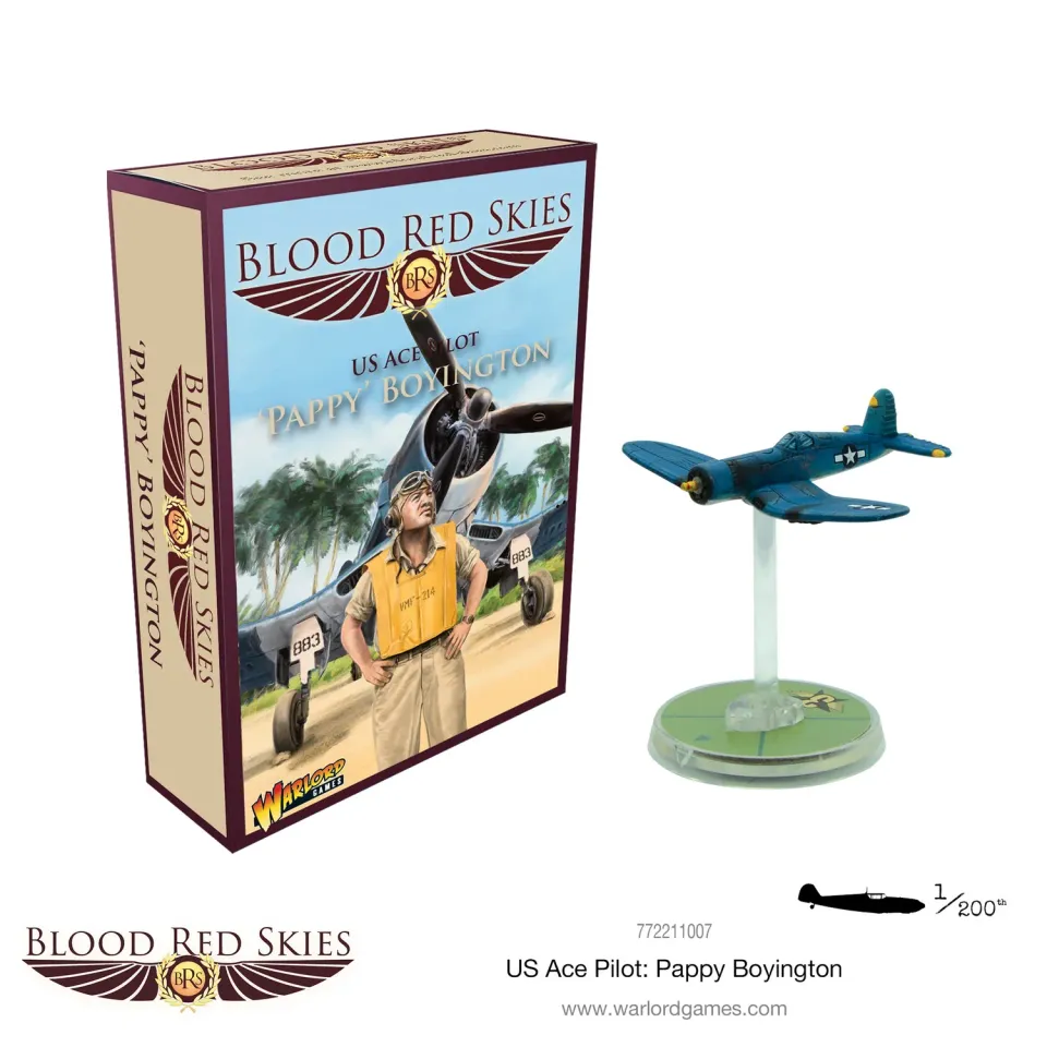 Bolt Action Blood Red Skies Pappy Boyington figurine avion F4U Corsair résine