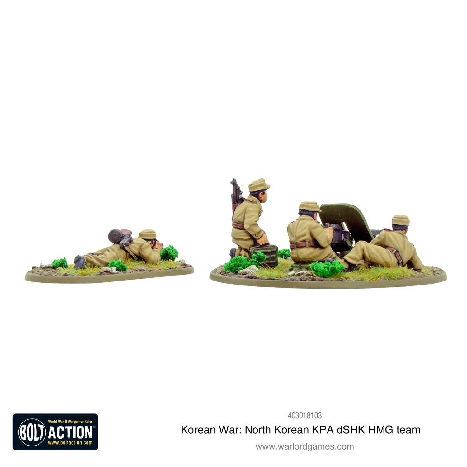 Bolt Action Korean War North Korean KPA dSHK HMG team figurines métal