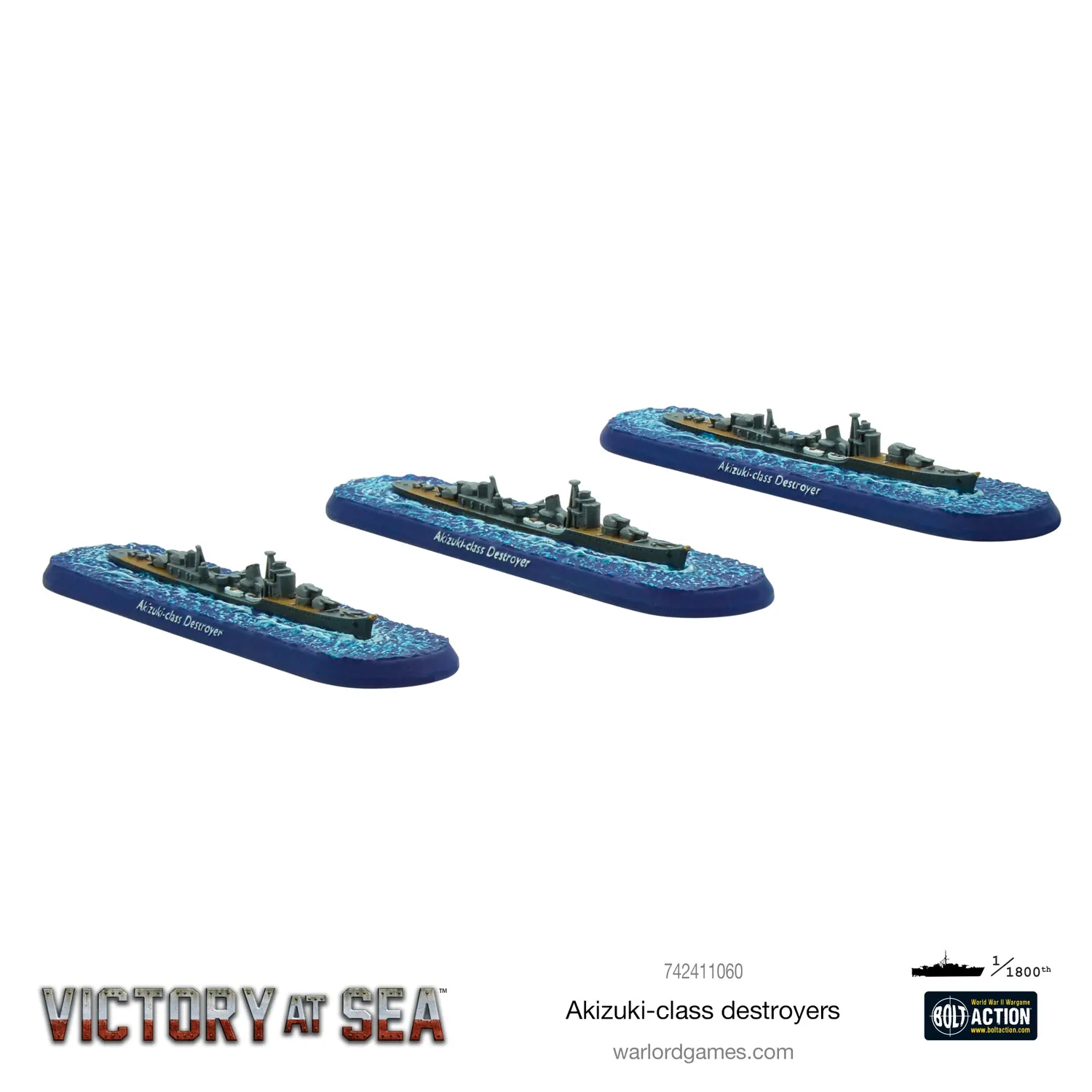 Victory at Sea Akizuki destroyers navires résine x3