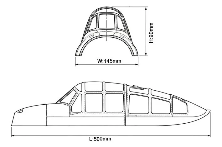 Black Horse Model BH171 A6M Zero verrière 15 cc essence