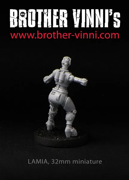 Brother Vinni Female Robot figurine résine 28mm non peinte