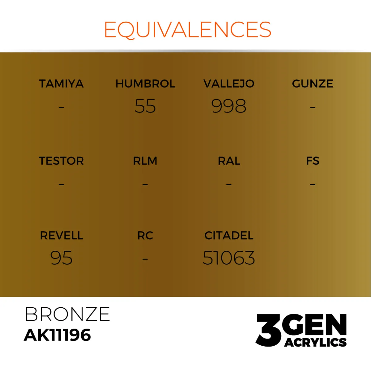AK Interactive 3Gen Bronze peinture métallique 17ml cuivré