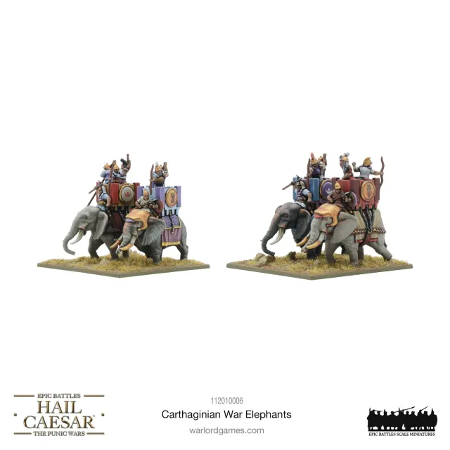 Bolt Action Hail Caesar Carthaginian War Elephants éléphants x4