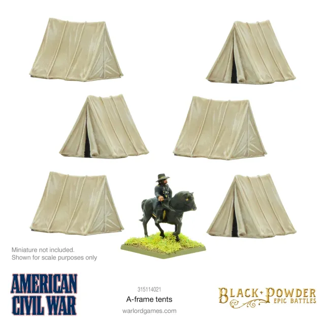 Warlord Games Black Powder Epic Tentes A-Frame ACW résine x6