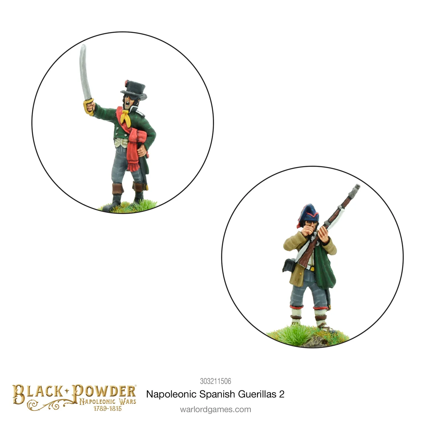 Bolt Action Napoleonic Spanish Guerillas 2 figurines métal 6 pièces