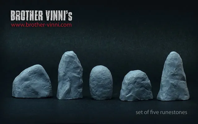 Brother Vinni Rune Stones décor résine 28mm lot de 5