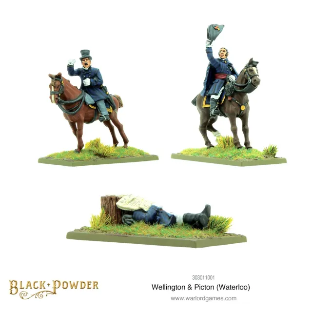 Black Powder Wellington & Picton figurines métal montées Waterloo