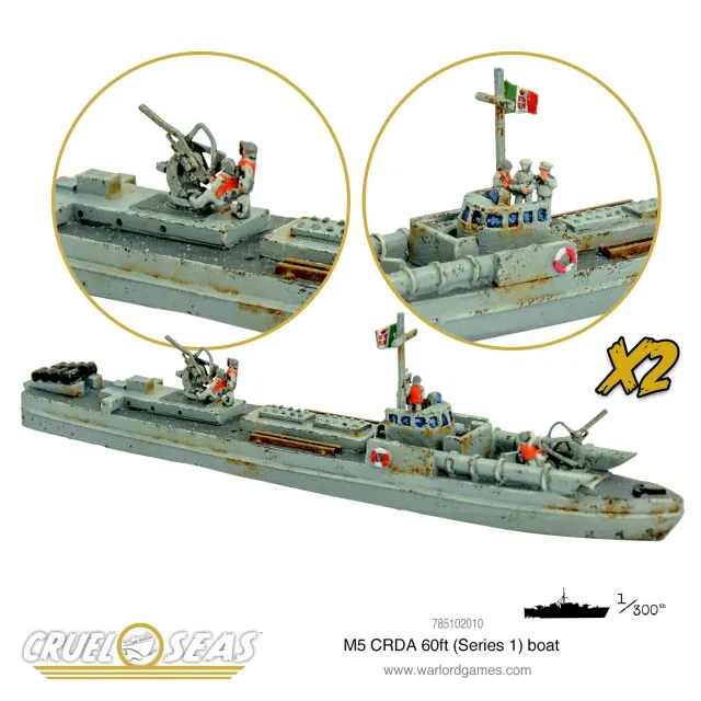 Bolt Action Cruel Seas M5 CRDA 60t bateau 2 navires résine métal
