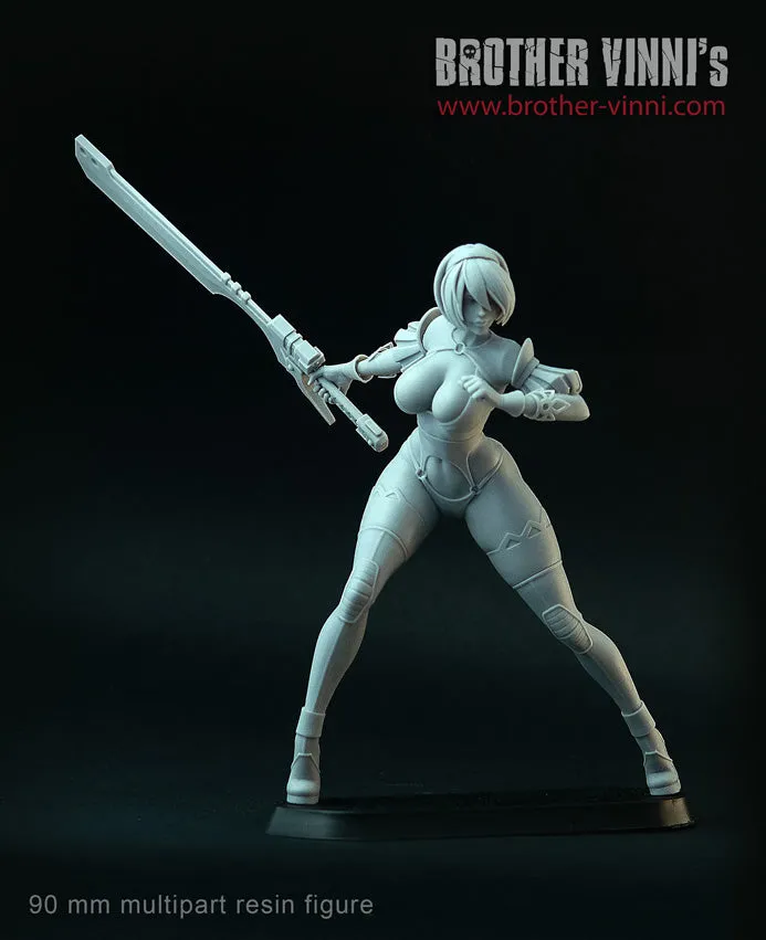 Brother Vinni Cyber Mercenary figurine résine 90 mm femme