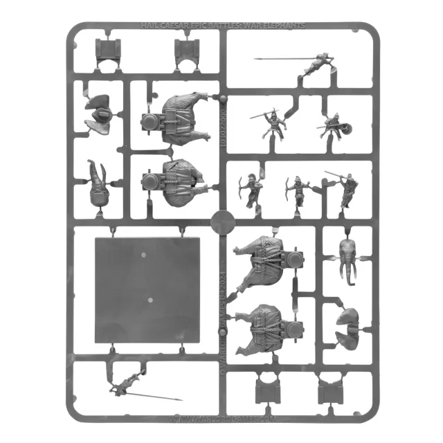 Bolt Action Hail Caesar Epic Battles War Elephants sprue éléphants plastique gris